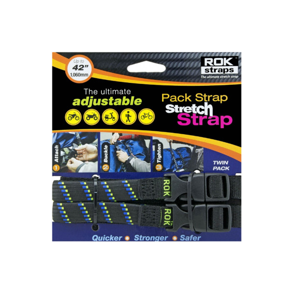 Rok Straps Rok pack adj strap black/blue/green  2 pack [305]